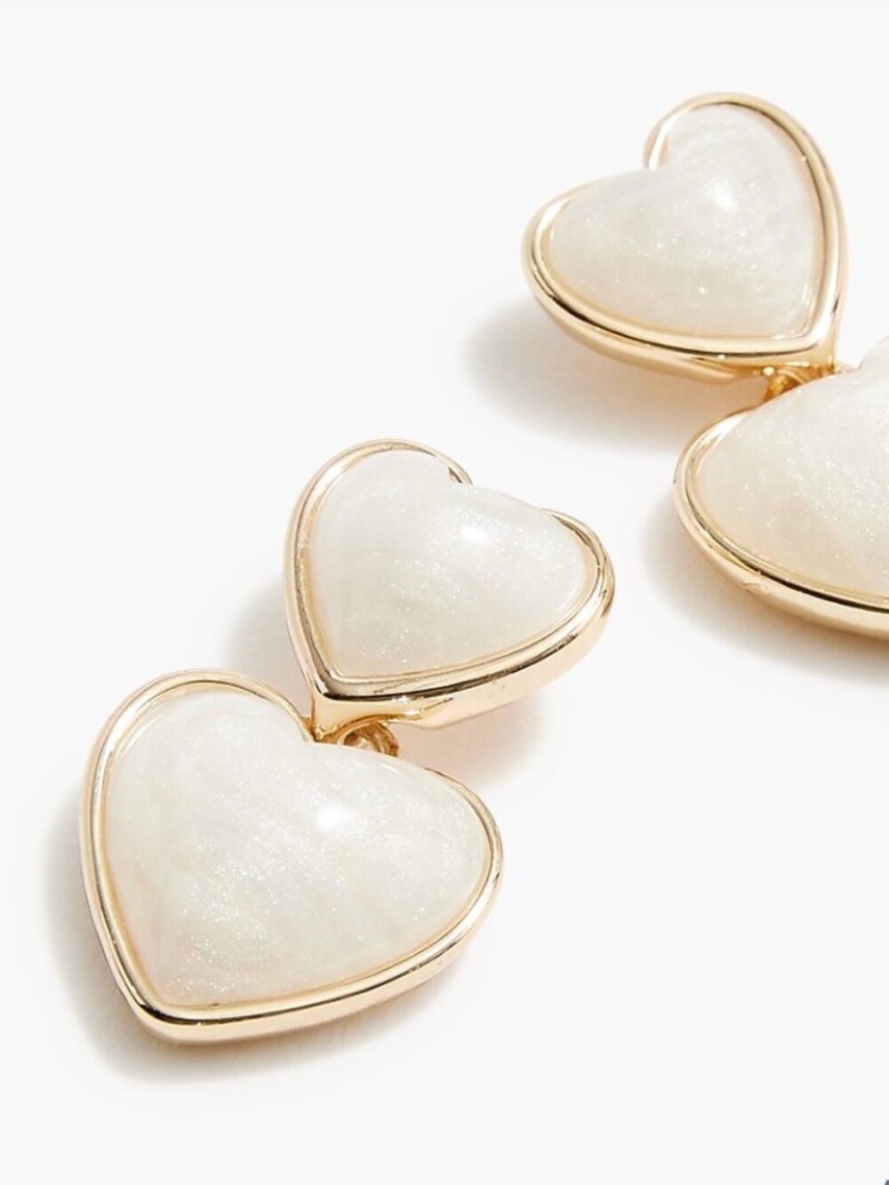 Pearl hearts statement earrings